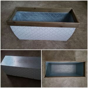 Rustic Wooden and Metal Planter Box
